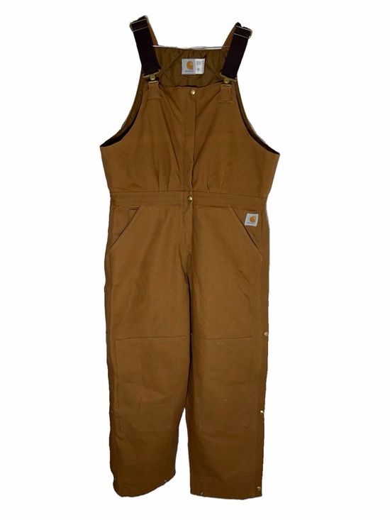 Carhartt Jackets & Blazers - VTG Carhartt BQW226 Women’s 18 Petite Brown Quilt Lined Overalls USA Made